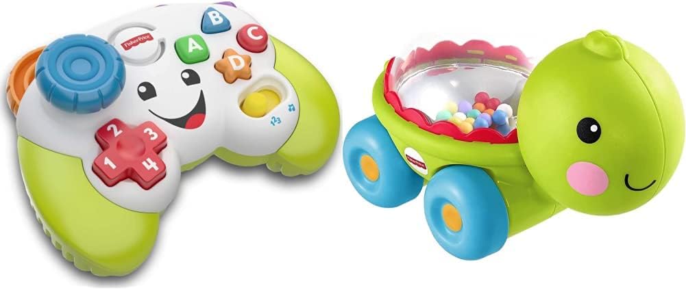 230322144643921_1 Fisher-Price Pretend Video Game Controller Baby Toy with Music Lights and Learning Songs, Fine Motor Toy - Image 1